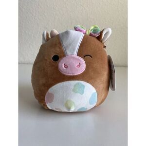 NEW Cow Griella Squishmallow 7.5” 2022 Soft Plush Kellytoy Rainbow Bow Wink